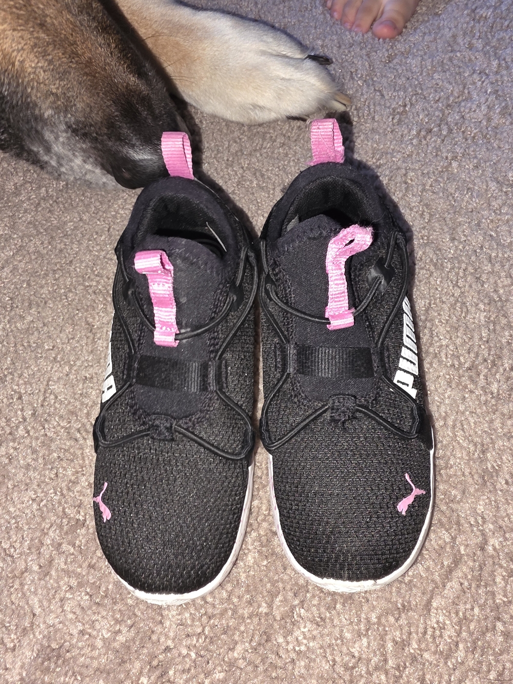 Puma Kids' Black & Pink Slip-On Athletic Shoes